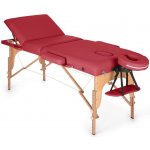 Klarfit MT 500 červený masážní stůl 210 cm 200 kg sklápěcí jemný povrch taška MSS-MT 500 red