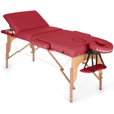 Klarfit MT 500 červený masážní stůl 210 cm 200 kg sklápěcí jemný povrch taška MSS-MT 500 red