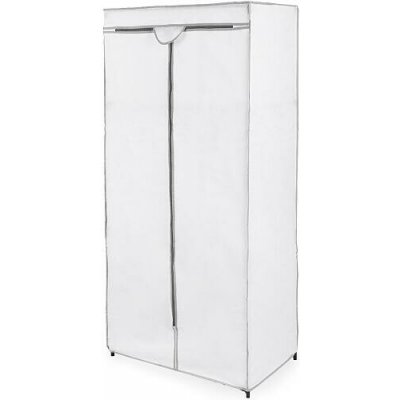 Compactor látková šatní skříň TELLA, kovová konstrukce, na zip, 70 x 45 x 155 cm, bílá – Zboží Dáma