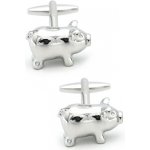 LMK stříbrné manžetové knoflíčky Prasátko kasička – Zboží Dáma