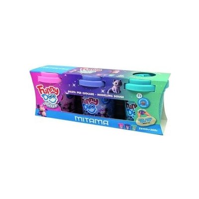 FUNNY DOO sada 3 barvy se třpytkami 3x120 g růžová fialová modrá MITAMA 63850 – Sleviste.cz