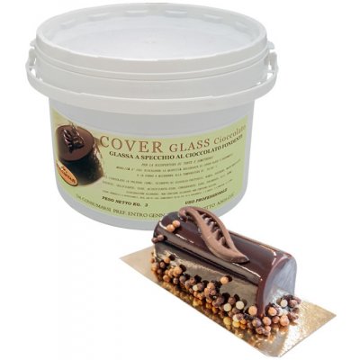 Potahovací lesklý gel Cover Glass (hořká čokoláda) 3 kg/kbelík