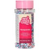 Dekorace na dort Fun Cakes Nonpareils - perličky modro-bílo-červený mix 80g