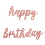 Party nápis Glitz rosegold lesklý Happy Birthday 84 cm – Zboží Dáma