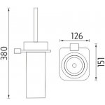 Nimco Kibo + Ixi Toaletní WC kartáč Rosené sklo Ki X3-94W-26 – Hledejceny.cz