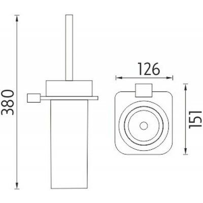 Nimco Kibo + Ixi Toaletní WC kartáč Rosené sklo Ki X3-94W-26 – Hledejceny.cz