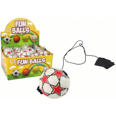 Lean Toys PU s gumičkou Jojo na skákání 6 cm bílé hvězdy
