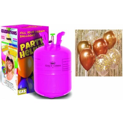 KINGOFBAL Helium a sada latex. balónků - chrom. růžovozlatá / rose gold 7 ks, 30 cm – Zboží Dáma