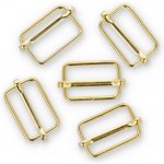 Prima-obchod Posunovač na popruhy šíře 25 mm nikl tmavý, zlatý, barva Zlatá – Zboží Dáma