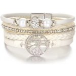 Fashion Jewelry Dámský náramek vícevrstvý Strom života bílý – Zboží Dáma