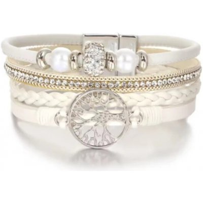 Fashion Jewelry Dámský náramek vícevrstvý Strom života bílý – Zboží Dáma