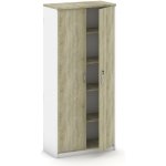 Mirelli, Kancelářská skříň 800 x 400 x 1800 mm, bílá/dub sonoma – Sleviste.cz