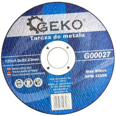 GEKO Řezný kotouč na ocel, 125x1,0mm, G00027 – Zboží Mobilmania