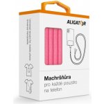 Univerzální šňůrka pro mobilní telefon Aligator Machršňůra, neonově růžová – Zboží Živě