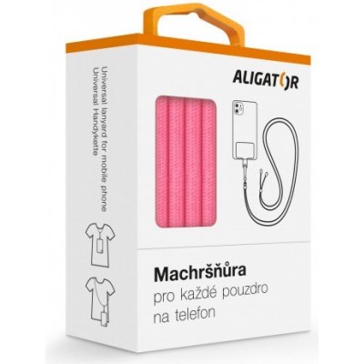 Univerzální šňůrka pro mobilní telefon Aligator Machršňůra, neonově růžová – Zboží Živě