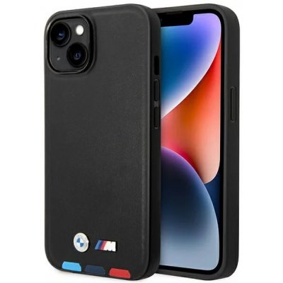 Pouzdro BMW iPhone 14 Plus Leather Stamp Tricolor černé – Zboží Mobilmania