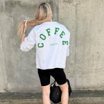 Světle šedá prémiová mikina se zeleným nápisem COFFEE – Hledejceny.cz