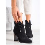 Klasické kotníčkové boty dámské černé na širokém podpatku - 36 – Zboží Mobilmania