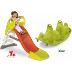 Smoby 310262-2 set Toboggan KS s vodou a zelená oboustranná houpačka Tuleň s vodotryskem – Zboží Mobilmania