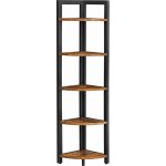 VASAGLE Knihovna rohová industriální 30x30x150cm černá hnědá – Zboží Dáma