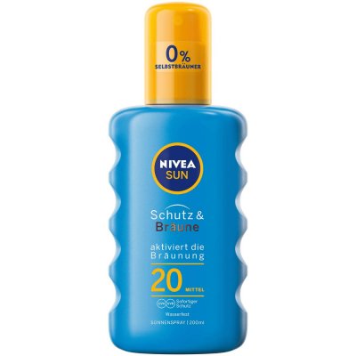 Nivea Sun Protect & Bronze Oil Spray SPF20 voděodolný opalovací olej ve spreji 200 ml – Zboží Mobilmania