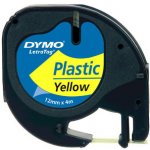 Páska Dymo LetraTag 12mm x 4m plastová žlutá, 59423, S0721570 – Zboží Živě
