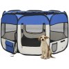 Autovýbava zahrada-XL Skládací ohrádka pro psy s taškou modrá 110 x 110 x 58 cm