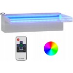 zahrada-XL Přelivový vodopád s RGB LED osvětlením nerezová ocel 30 cm – Zbozi.Blesk.cz