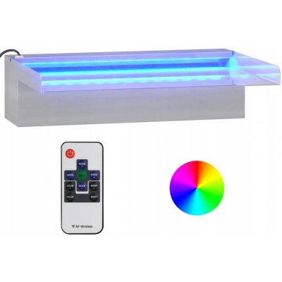 zahrada-XL Přelivový vodopád s RGB LED osvětlením nerezová ocel 30 cm – Zbozi.Blesk.cz