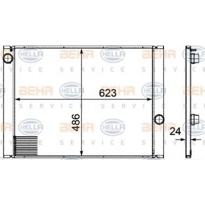 BEHR HELLA SERVICE Chladič vody BHS 8MK 376 719-141