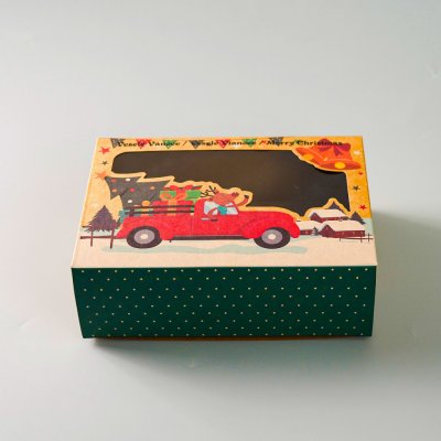 Cake Star Vánoční krabice na cukroví kraftová s autem (21 x 15 x 7 cm) – Zbozi.Blesk.cz