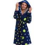 Luxusní dámský teplý župan s různými puntíky 1Z1216 modrá – Sleviste.cz