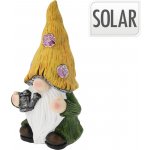 PROGARDEN Zahradní dekorace trpaslík se solárním světlem 37 cm Žlutá čepice KO-095241730 – Zboží Dáma