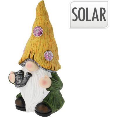 PROGARDEN Zahradní dekorace trpaslík se solárním světlem 37 cm Žlutá čepice KO-095241730 – Zboží Dáma