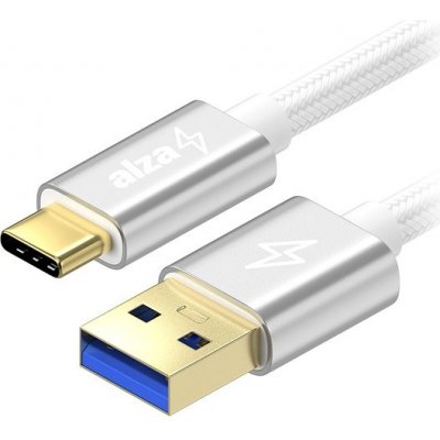 AlzaPower APW-CBTC0070S AluCore USB-A to USB-C 3.2 Gen 1, 60W 5Gbps, 0.5m, stříbrný