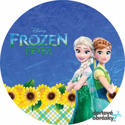 Jedlý tisk FROZEN - SLUNEČNICE ● materiál: JEDLÝ PAPÍR Ⓜ️, ● velikost: průměr 26 cm ☝ – Zboží Mobilmania