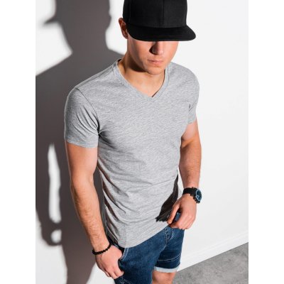 Ombre Clothing pánské basic tričko Oliver šedá S S1369 – Zboží Mobilmania