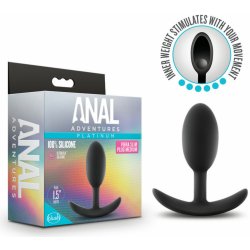 Anal Adventures Platinum Silicone Vibra Slim Plug Medium