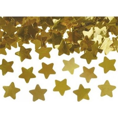 vystřelovací konfety metalické hvězdy ZLATÉ 60cm – Zboží Dáma