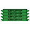 Piktogram Značení potrubí, změkčená voda,4 ks, 250 × 26 mm