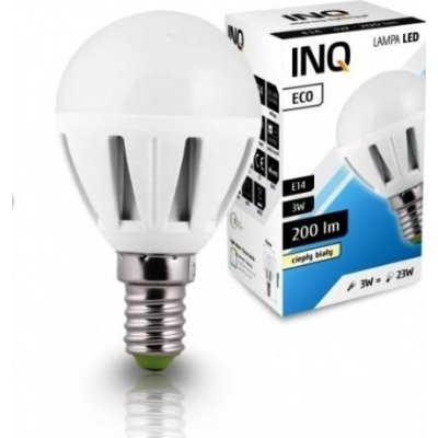 INQ 3W E14 827 P45 200Lm teplá bílá LED žárovka kapka 10KS – Zboží Živě