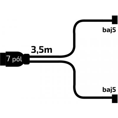 Kabeláž 3,5m/7-pól. zástrčka, bez předních vývodů, baj5 – Hledejceny.cz