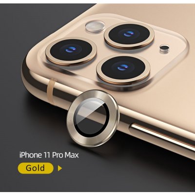 USAMS Sklo objektivu fotoaparátu iPhone 11 Pro Max kovový prsten zlatý / zlatý BH573JTT04 US-BH573 – Sleviste.cz