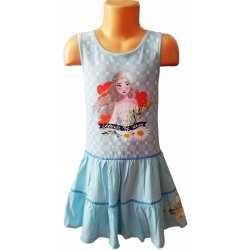 Sun City dívčí šaty Frozen krátký rukáv modré