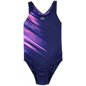 Slazenger Sportback Swimsuit juniorské dívčí navy print