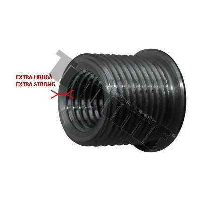 Závitová vložka krátká, 1 ks, černá ocel, pro extra poškozené otvory - M10 x 1,0 x 12 mm x M14 x 1,25 x 12 mm – Hledejceny.cz