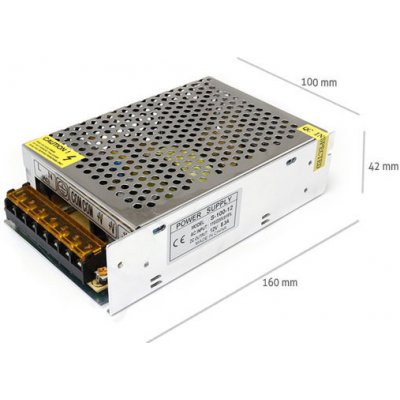 BERGE Napájecí zdroj pro LED pásky 8,5A 100W 12V DC plech 50016 – Zboží Mobilmania