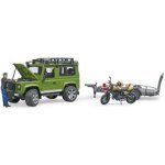 Bruder 2589 Land Rover s přepravníkem a motocyklem Ducati Scrambler Full Throttle – Zboží Dáma