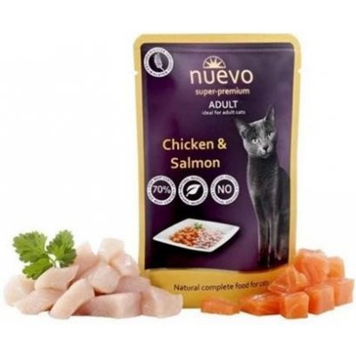 NUEVO cat Adult Chicken & Salmon 16 x 85 g – Zbozi.Blesk.cz