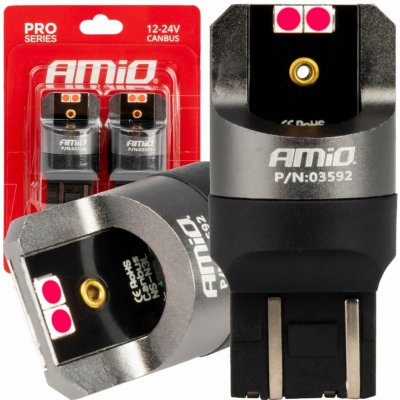 LED žárovky CANBUS PRO series 7443 W21/5W 4x3030 SMD Red 12/24V AMIO-03592 – Hledejceny.cz